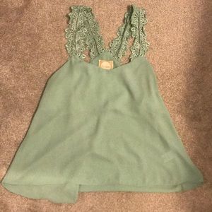 Lace teal top